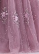 Pink Gown With Floral Sequins Embroidered Work